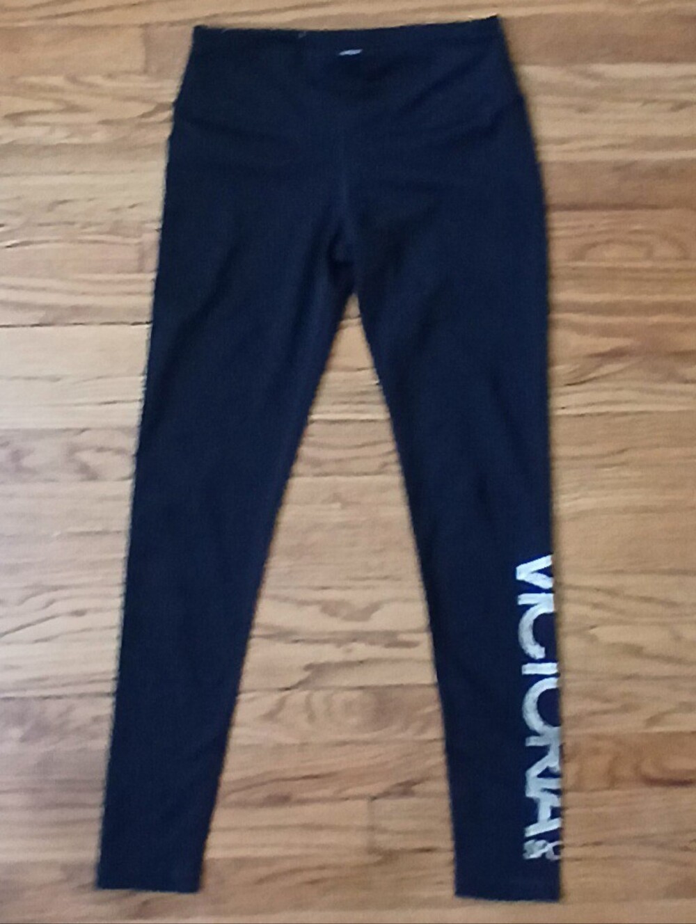 Victoria's Secret Black Leggings with Gold Victoria Logo - Picture 5 of 6